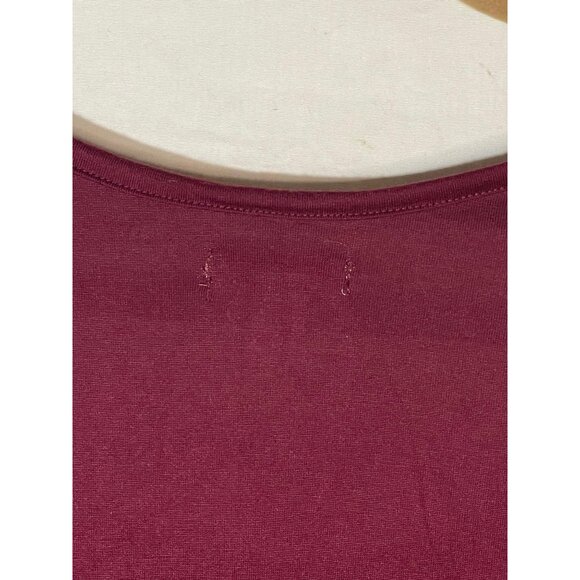 bongo long sleeve shirt red floral sheer swoop neck polyester blend large READ - Picture 7 of 11